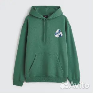 Толстовка H&M Relaxed Fit Printed Earth, зеленый