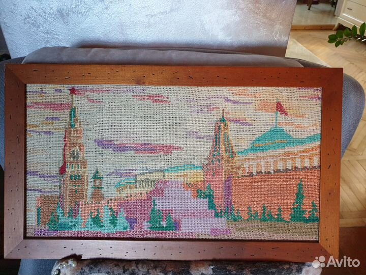 Старинная вышивка 1950г. в раме