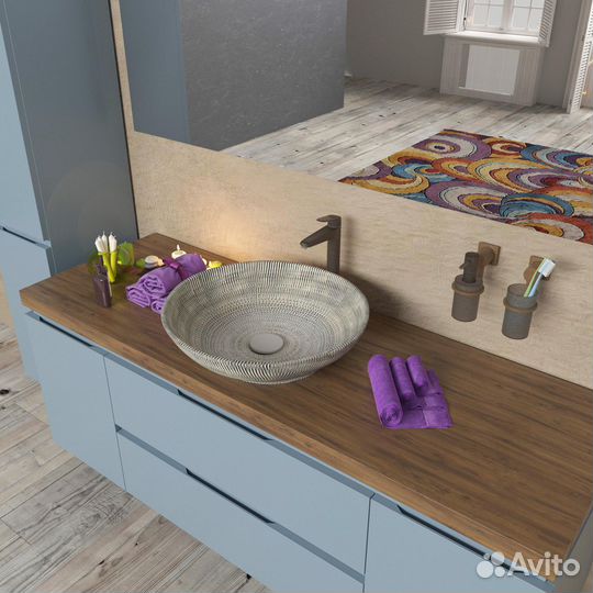 Умывальник накладн. серый 42 PN43152GM