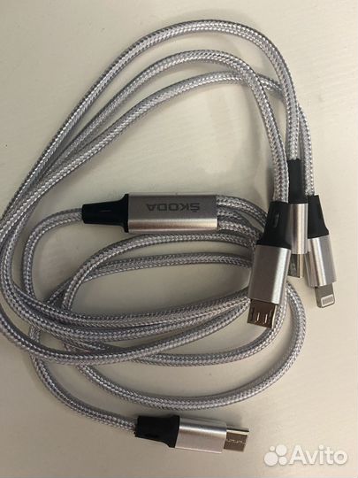 Кабель для зарядки телефона USB-C 3в1 skoda ориг