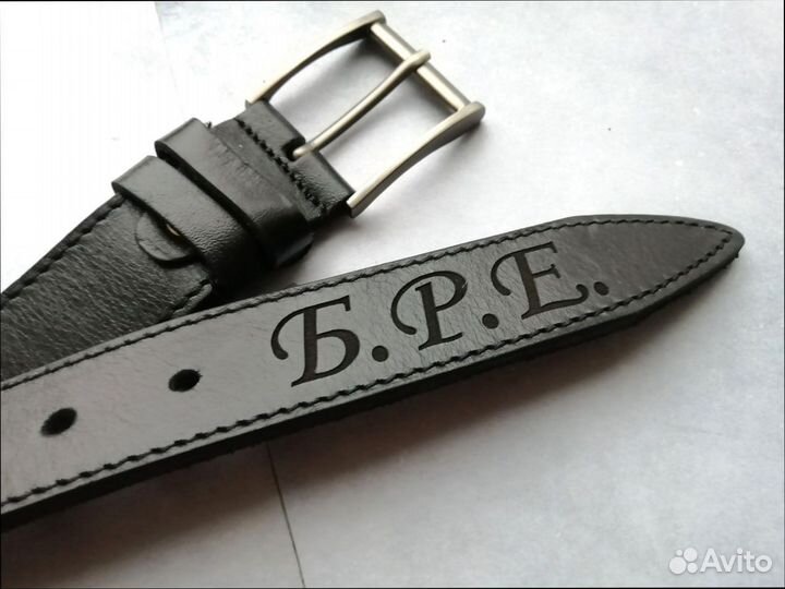 Ремень из натуральной кожи с гравировкой
