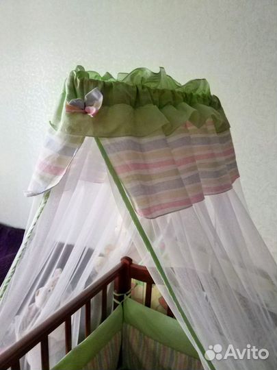 Детская кроватка - маятник массив кокосовый матрас