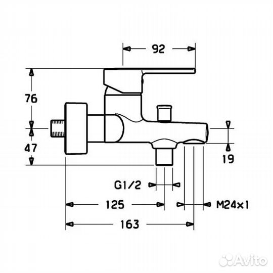 Смеситель д/ванны Hansa Ronda арт. 03742173