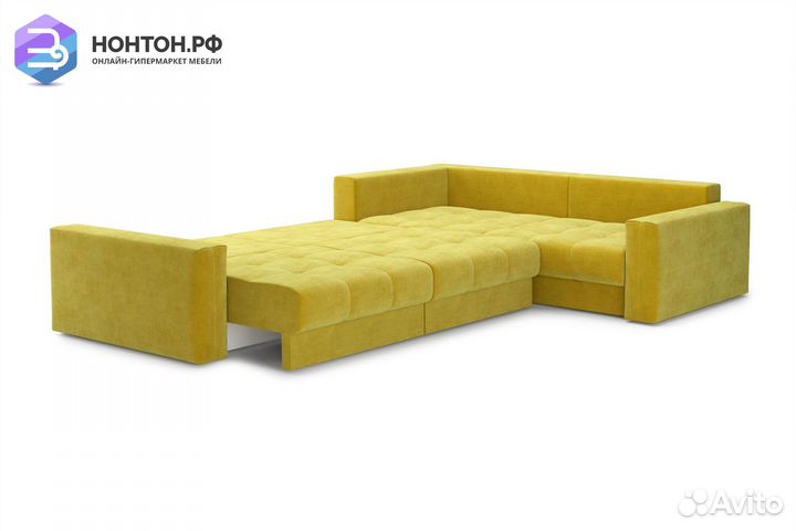 Диван угловой тик-так Монарх М3У1 горчичный