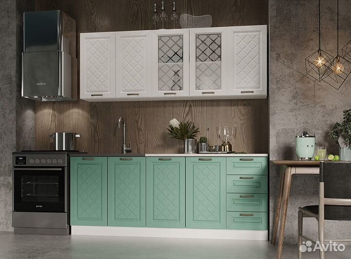Кухня Агава Белая/Мята 2метра