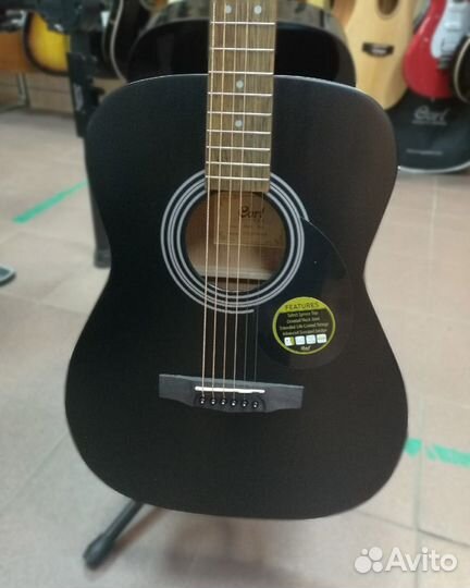 Акустическая гитара с чехлом Cort AF510 W BAG BKS