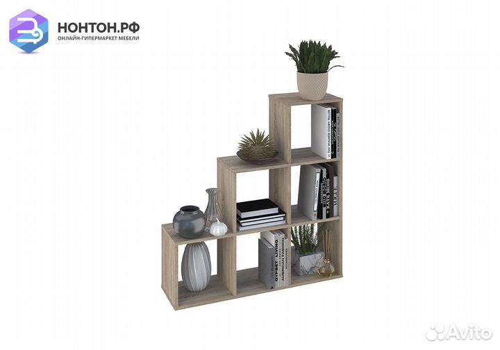 Стеллаж каскадный Polini home Smart 6 секций дуб