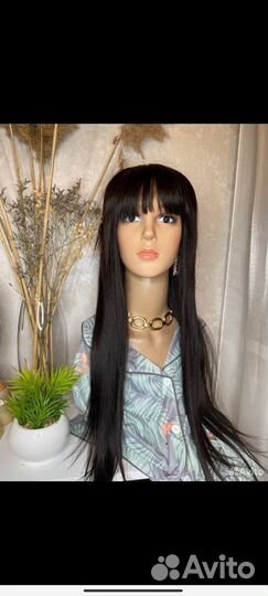 Система парик из натуральных волос с челкой