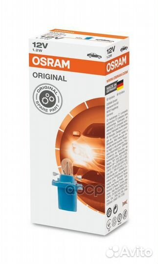 2721MFX osram Лампа 1.2W BX8.5d светл-голуб цок