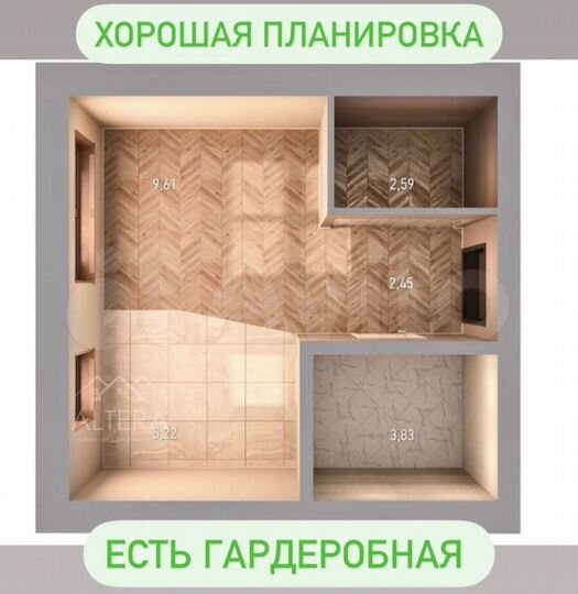 Квартира-студия, 23,7 м², 2/9 эт.