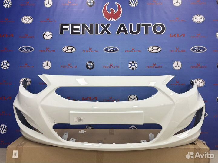 Бампер Белый для Hyundai Solaris 1