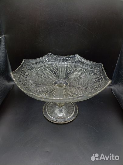 Фруктовница Конфетница Старинная Стекло Винтаж