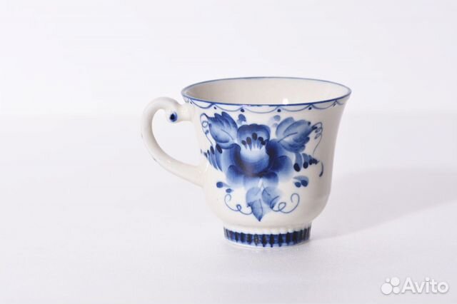 Винтажная чашка Гжель, ручная авторская роспись