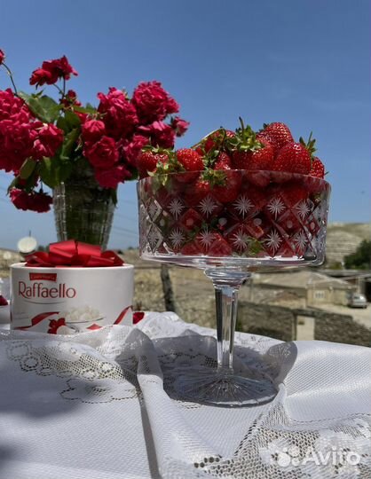 Старинная хрустальная ваза, антиквариат