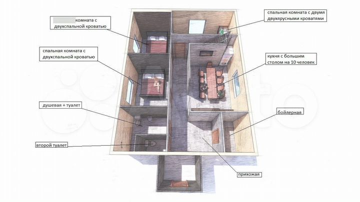 Дом 90 м² на участке 15 сот.