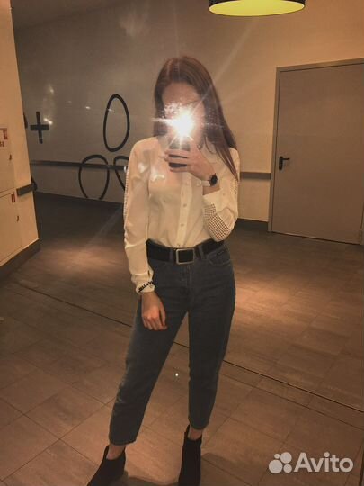 Рубашка блузка белая женская