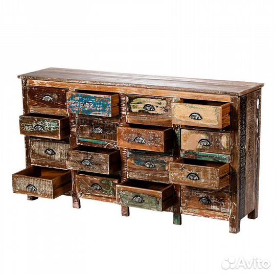 Комод деревянный в стиле лофт большой