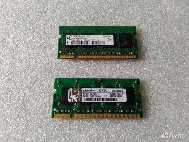 Память sodimm для ноутбука DDR и DDR2