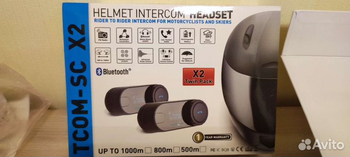 Мото гарнитура для шлема 2 штуки