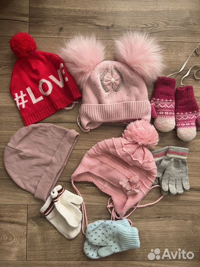 Шапки на девочку 86-92 пакетом