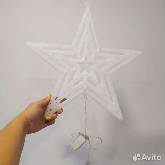 Звезда новогодняя. Размеры 40см. Длина шнура 1м10