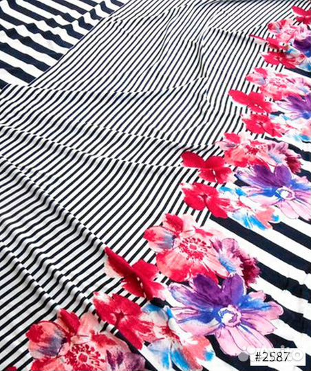 Ткань Вискоза Купон Цветы