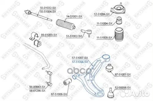 Рычаг п. hyundai accent 99 перед прав Stellox 228