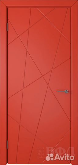 Межкомнатная дверь эмаль VFD Флитта, глухая, красн