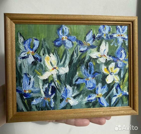Картина маслом ирисы