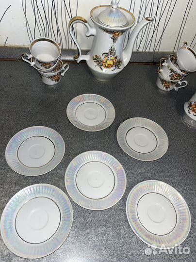 Сервиз кофейный, Барановка, фарфор, винтаж