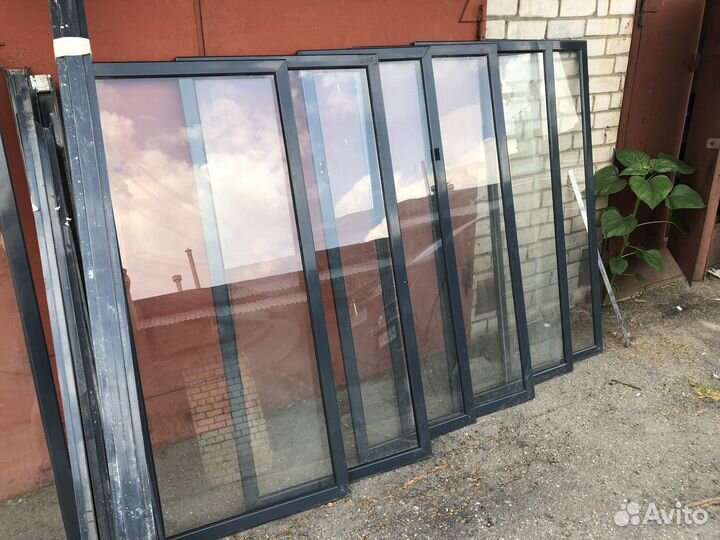 Раздвижные алюминиевые окна бу