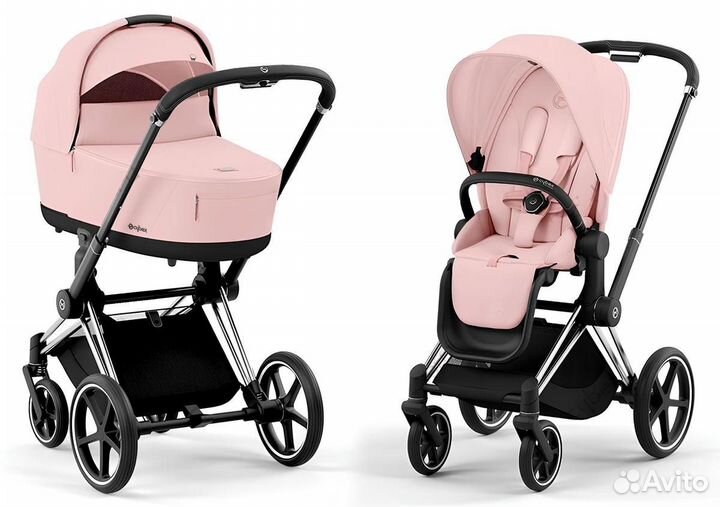 Коляска 2в1 Cybex Priam 4 Peach Pink