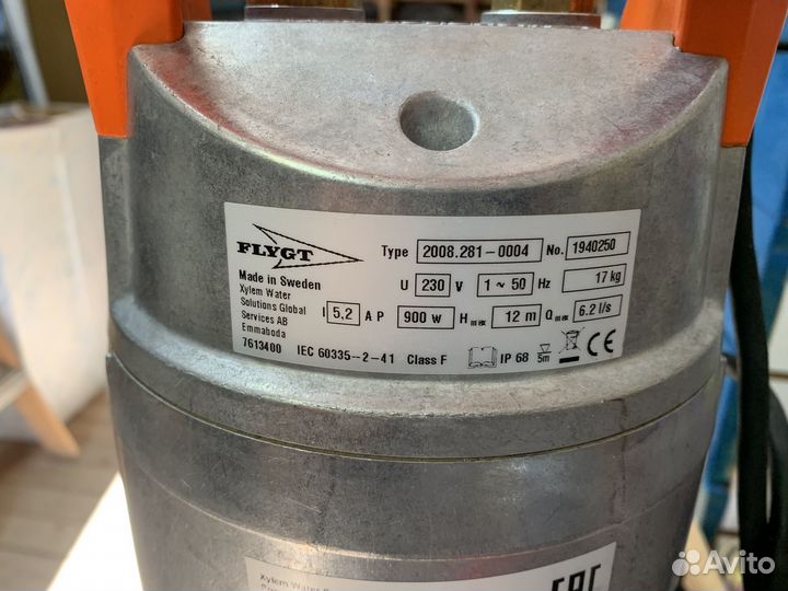 Грязевый насос flygt (Швеция)