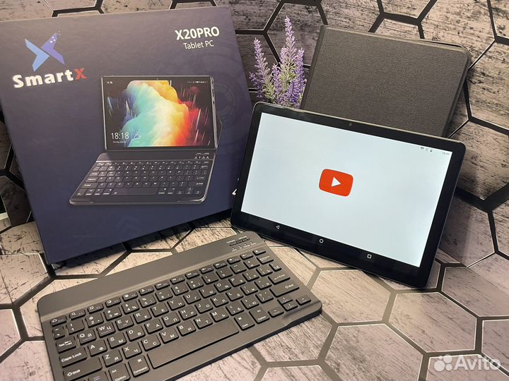 Планшет с клавиатурой и чехлом х20pro