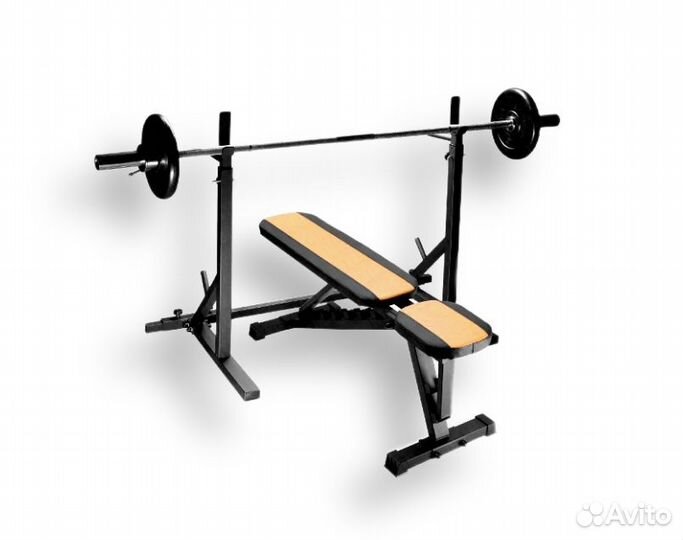 Скамья жима наклонная стойка регулируемая комплект