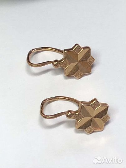 Золотые серьги 583 пробы