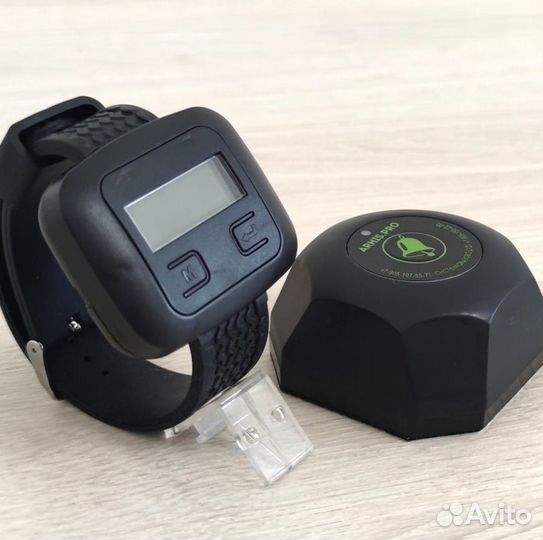 Бургер черный кнопка вызова официанта часы Эконом