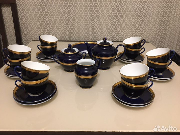 Сервиз СССР лфз кобальт 12 персон