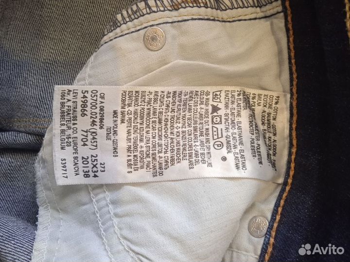 Джинсы levis оригинальные р. 25