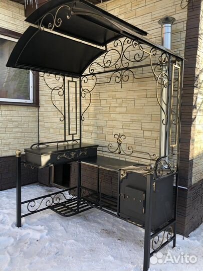Мангал кованый с печкой