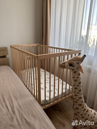 Детская кроватка с матрасом из икеа