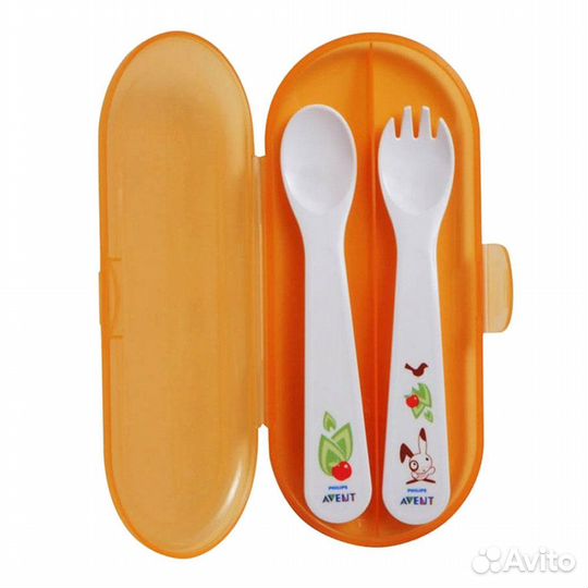 Ложка+вилка в дорожном футляре Philips Avent SCF7