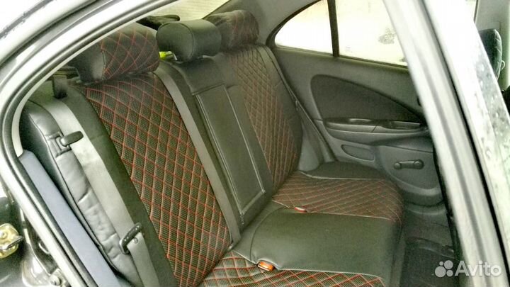 Чехлы на сидения Hyundai Solaris экокожа ромбик