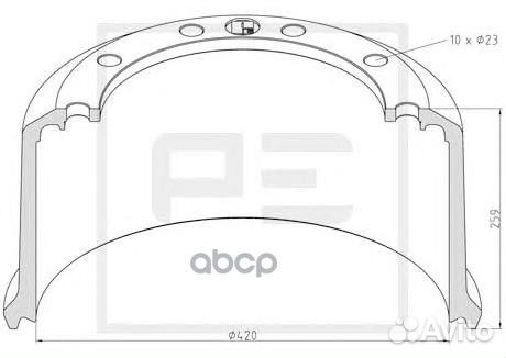 046.425-00A торм.барабан 420x200/207 H259 d2