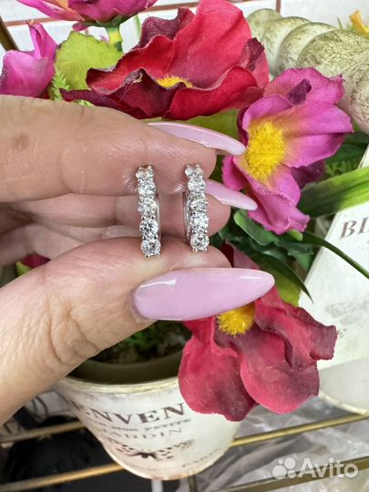 Серьги Дорожки с бриллиантами 0.9 карат