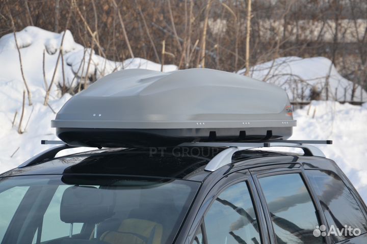 Автобокс аэродинамический Серый 