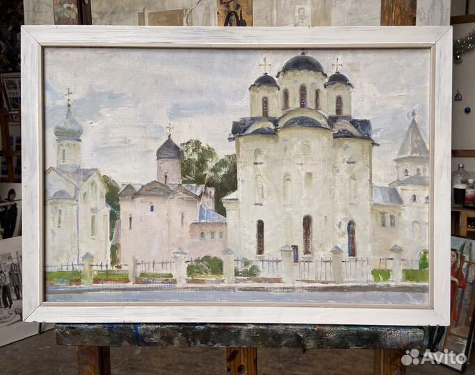 Картина маслом храмы монастыри