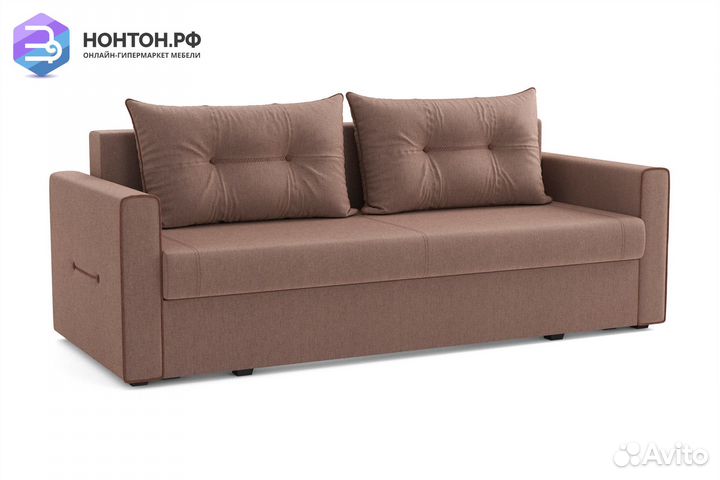 Диван еврокнижка Оригами жаккард коричневый