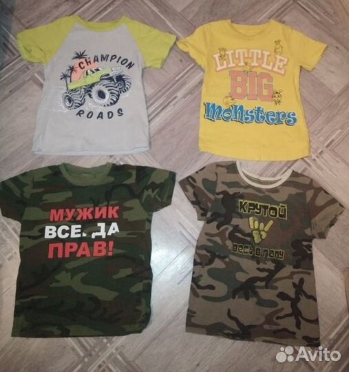 Футболки и шорты для мальчика104\110(видео внутри)