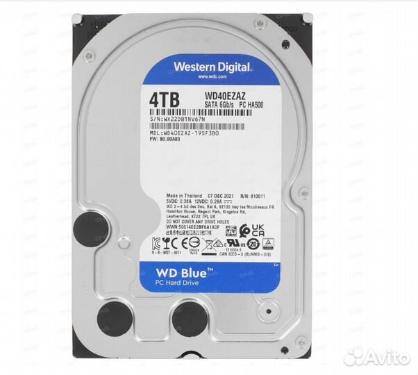 4 тб Жесткий диск WD Blue WD40ezaz